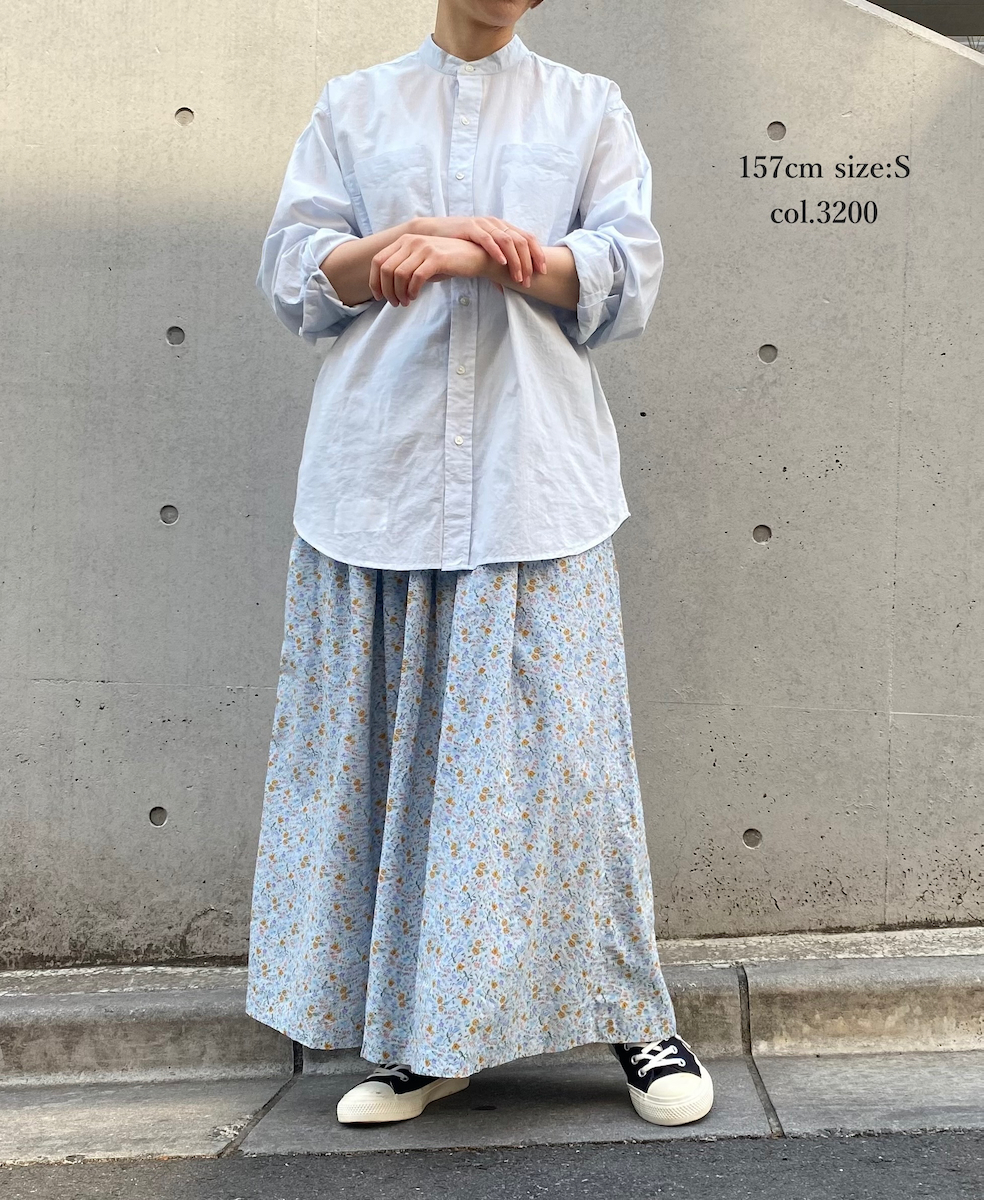 NVL2531CB(シャツ) 60s ORGANIC CAMBRIC BANDED COLLAR L/SL OVERSIZED SHIRT
