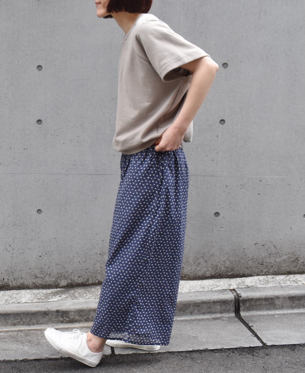 NSL25106(パンツ) 80s COTTON VOILE SMALL FLOWER PRINT WIDE EASY PANTS