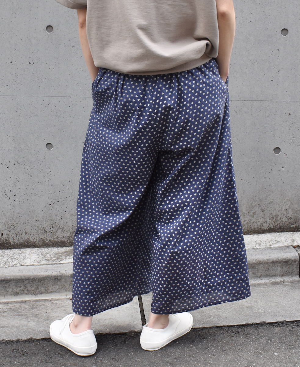NSL25106(パンツ) 80s COTTON VOILE SMALL FLOWER PRINT WIDE EASY PANTS