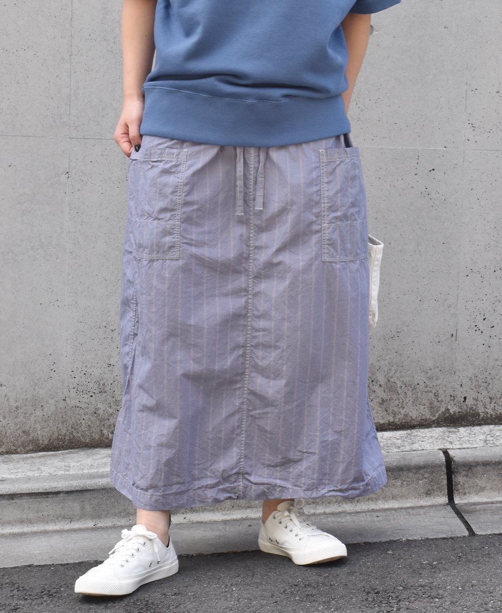 INHT2514STD(スカート) COTTON STRIPE OVERDYE EASY SKIRT