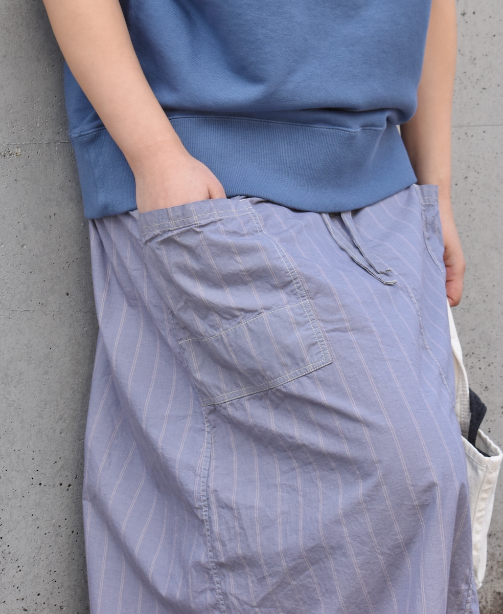 INHT2514STD(スカート) COTTON STRIPE OVERDYE EASY SKIRT