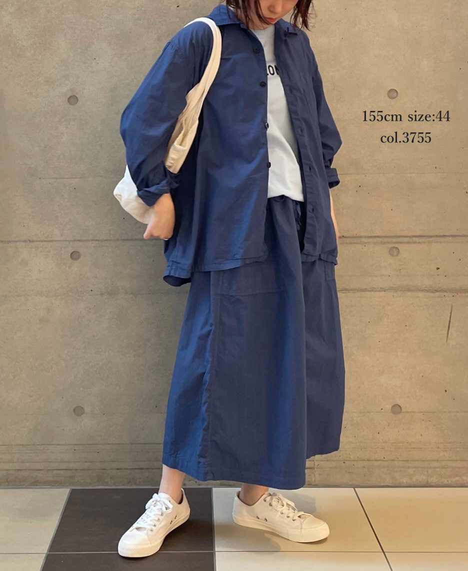 INHT2512STD(シャツ) COTTON STRIPE OVERDYE ONE-UP COLLAR SHIRT