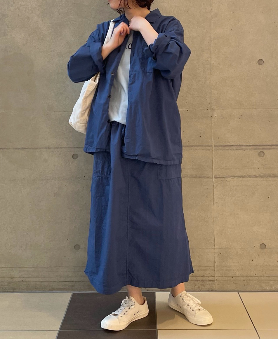 INHT2512STD(シャツ) COTTON STRIPE OVERDYE ONE-UP COLLAR SHIRT