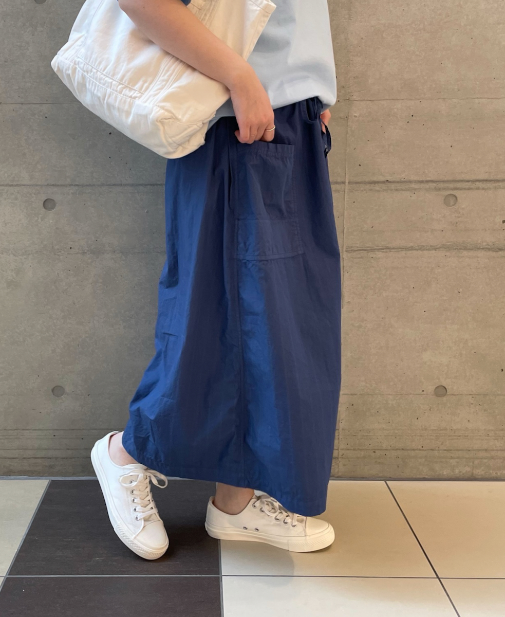 INHT2514STD(スカート) COTTON STRIPE OVERDYE EASY SKIRT