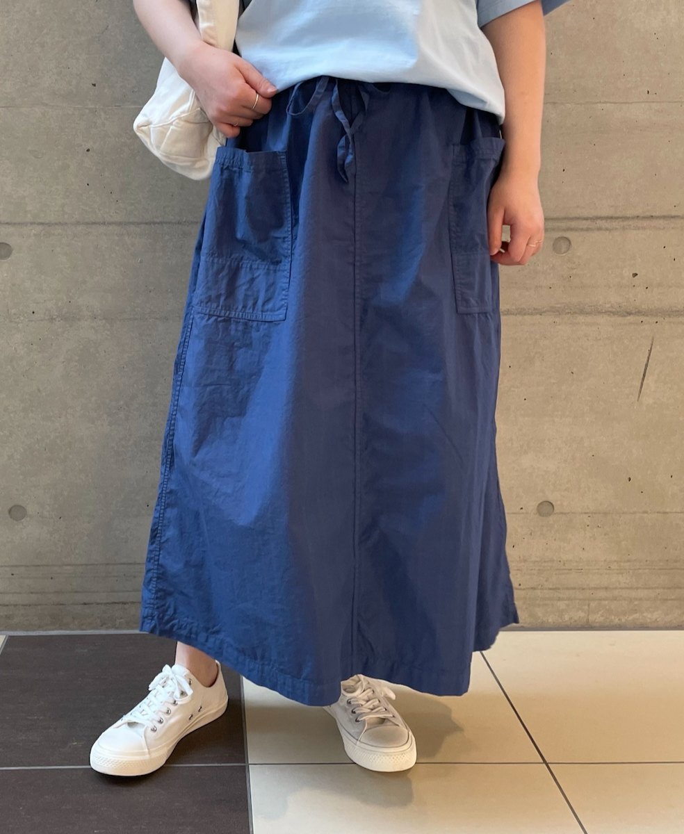 INHT2514STD(スカート) COTTON STRIPE OVERDYE EASY SKIRT