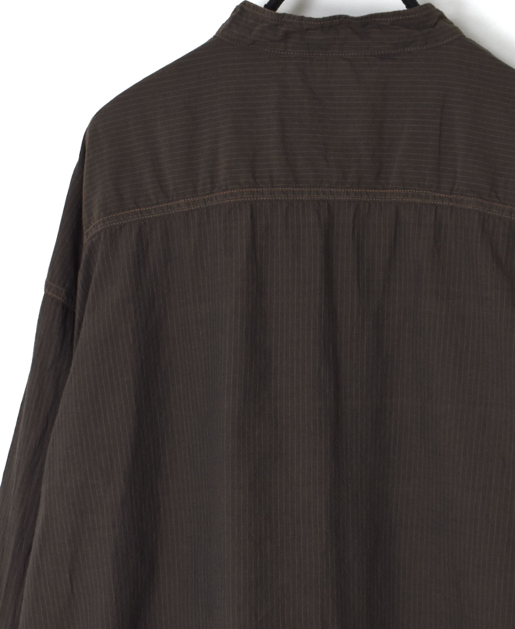 IMDSH2521CSD(シャツ) HANDWOVEN COTTON STRIPE(OVERDYE) MDS BANDED COLLAR SHIRT