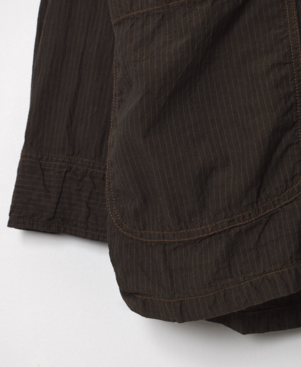 IMDSH2521CSD(シャツ) HANDWOVEN COTTON STRIPE(OVERDYE) MDS BANDED COLLAR SHIRT