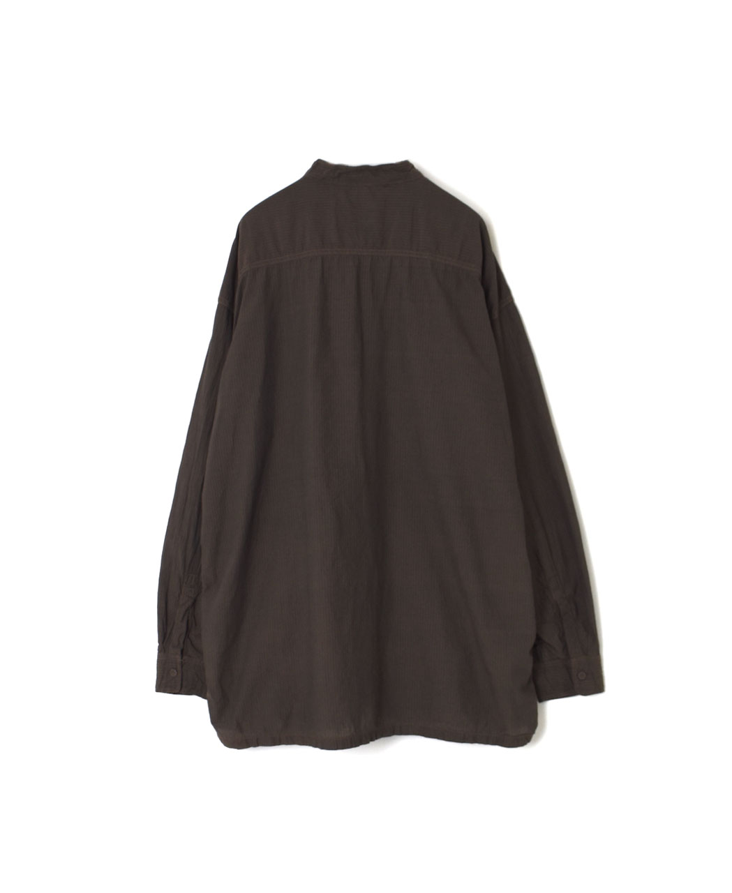 IMDSH2521CSD(シャツ) HANDWOVEN COTTON STRIPE(OVERDYE) MDS BANDED COLLAR SHIRT