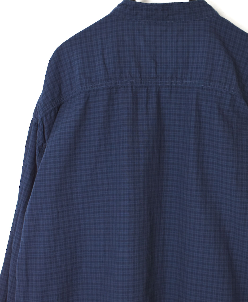 IMDSH2521CCD(シャツ) HANDWOVEN COTTON CHECK(OVERDYE) MDS BANDED COLLAR SHIRT