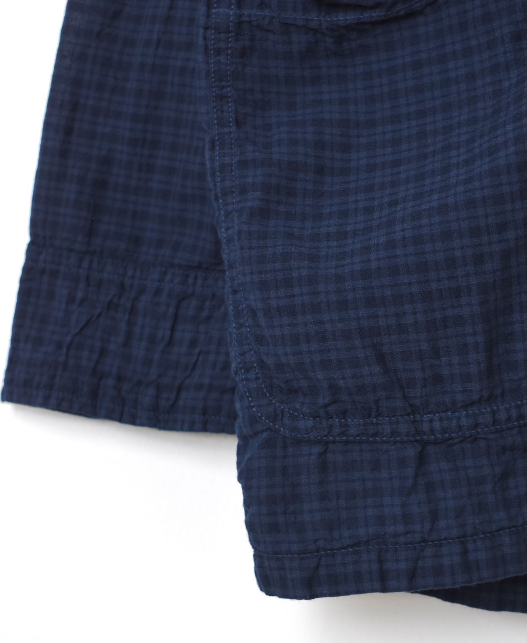 IMDSH2521CCD(シャツ) HANDWOVEN COTTON CHECK(OVERDYE) MDS BANDED COLLAR SHIRT