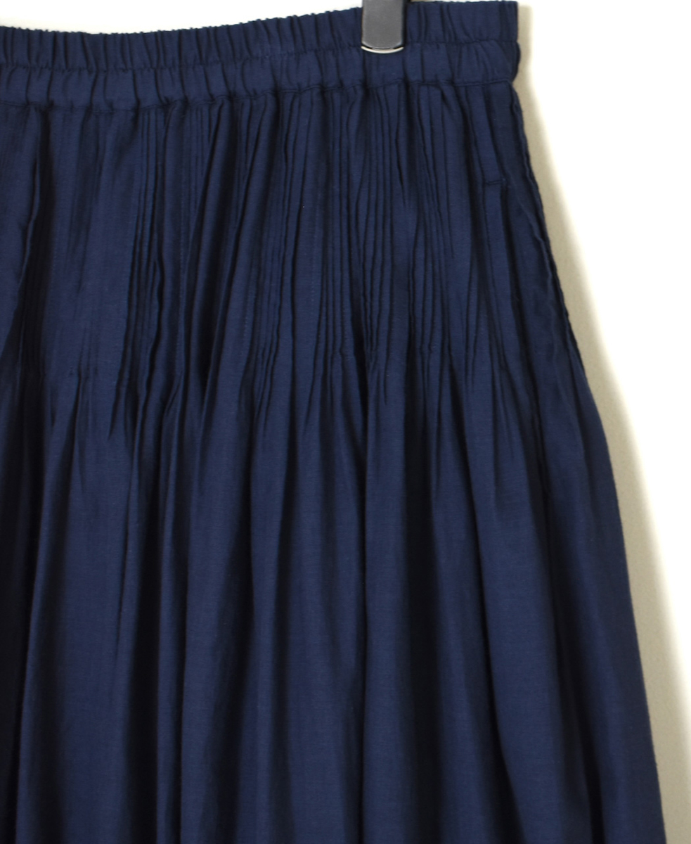 INMDS25045(スカート) 100s KHADI(100s×150s) RANDOM PLEATS FLARED SKIRT