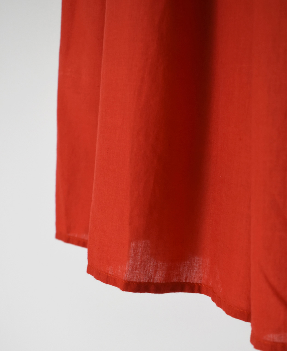 INMDS25045(スカート) 100s KHADI(100s×150s) RANDOM PLEATS FLARED SKIRT