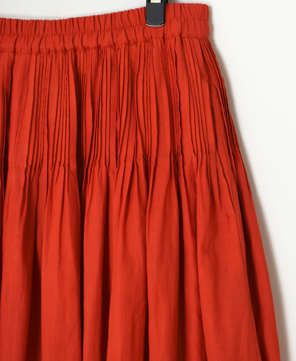 INMDS25045(スカート) 100s KHADI(100s×150s) RANDOM PLEATS FLARED SKIRT