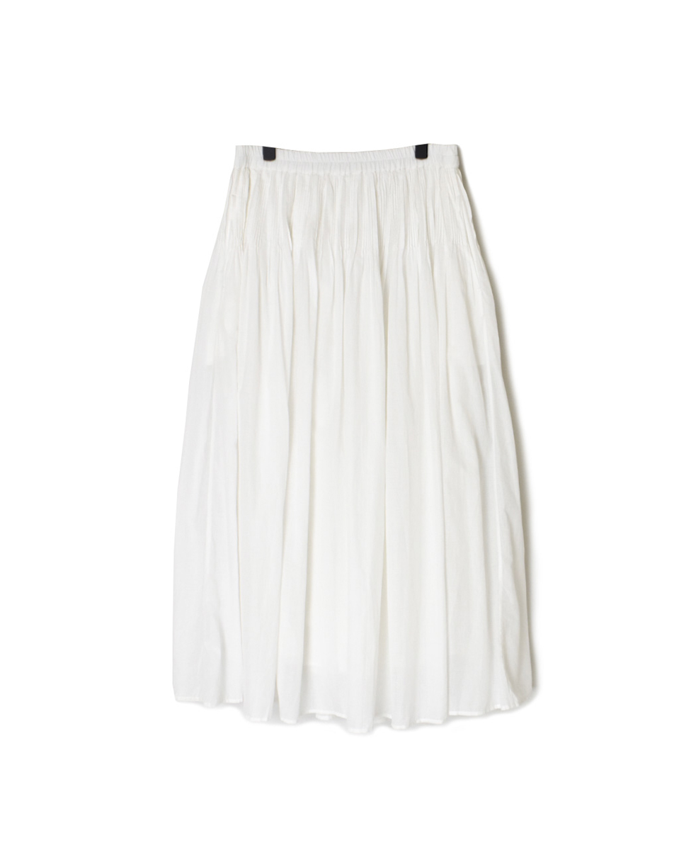 INMDS25045(スカート) 100s KHADI(100s×150s) RANDOM PLEATS FLARED SKIRT