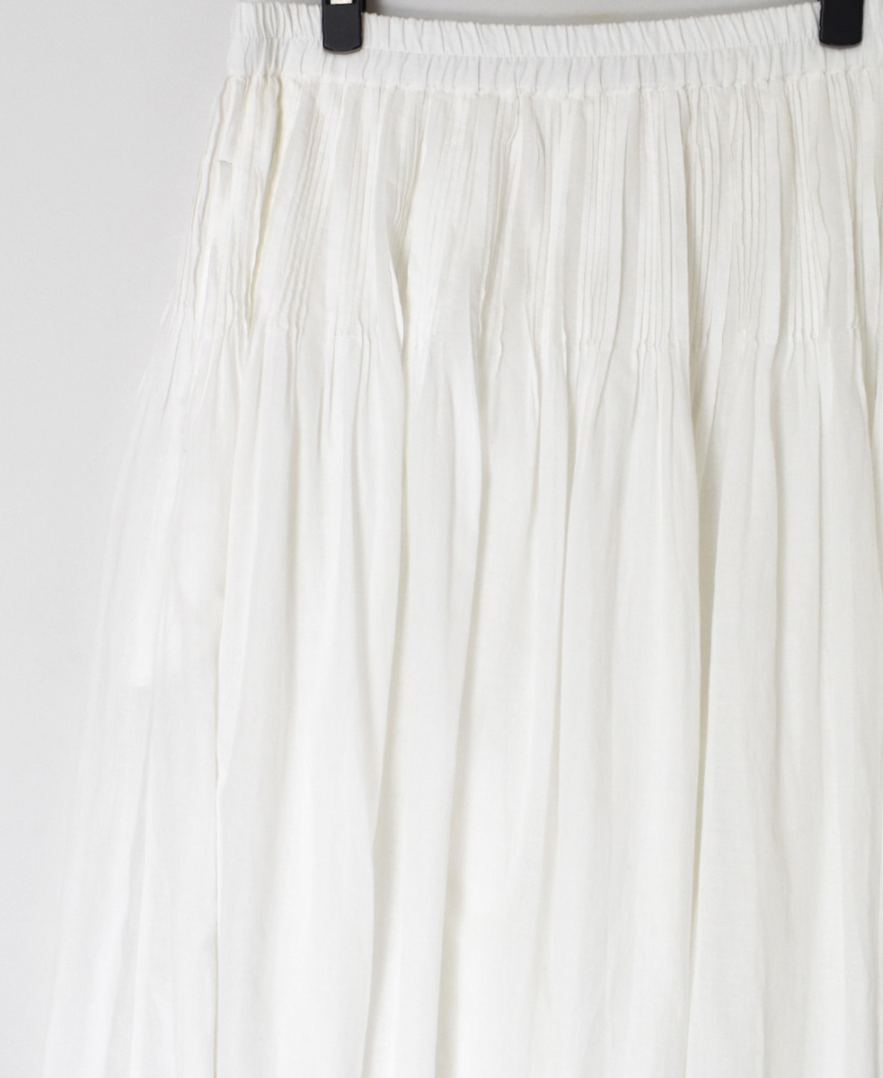 INMDS25045(スカート) 100s KHADI(100s×150s) RANDOM PLEATS FLARED SKIRT