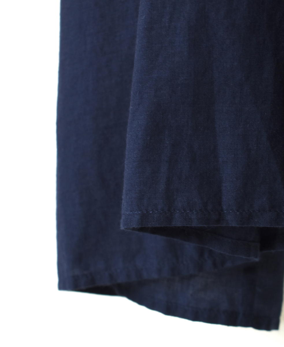 INMDS25044(ワンピース) 100s KHADI(100s×150s) CREW-NECK 3/4SL SHIRT DRESS WITH RANDOM PLEATS