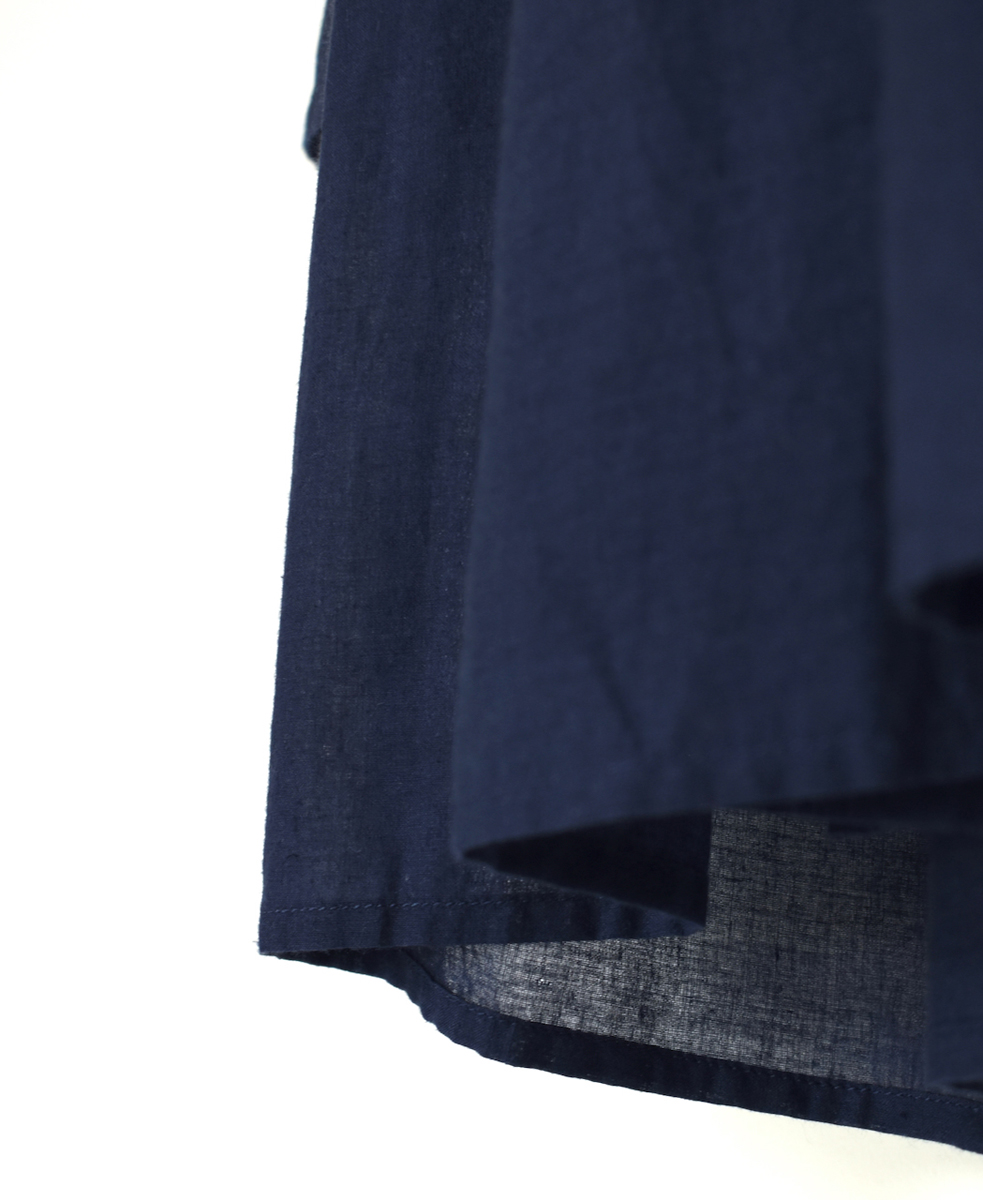 INMDS25041(ブラウス)100s KHADI(100s×150s) WRAP BLOUSE WITH RANDOM PLEATS