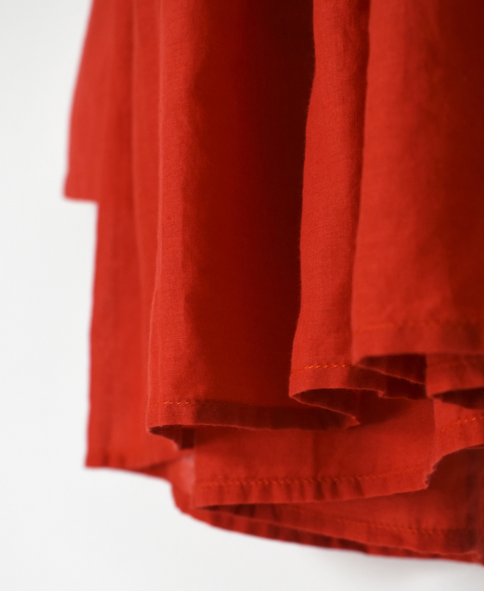 INMDS25041(ブラウス)100s KHADI(100s×150s) WRAP BLOUSE WITH RANDOM PLEATS