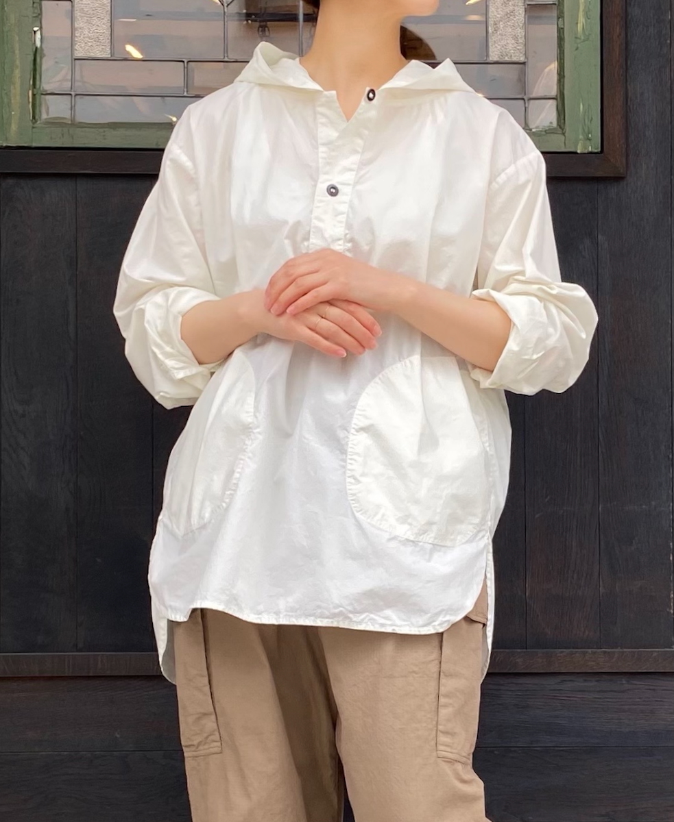 INHT2432CP (シャツ) 60s COTTON POPLIN OVERDYE HOODED PULLOVER SHIRT