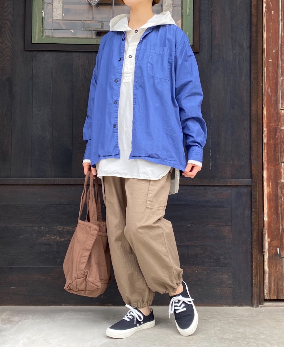 INHT2432CP (シャツ) 60s COTTON POPLIN OVERDYE HOODED PULLOVER SHIRT