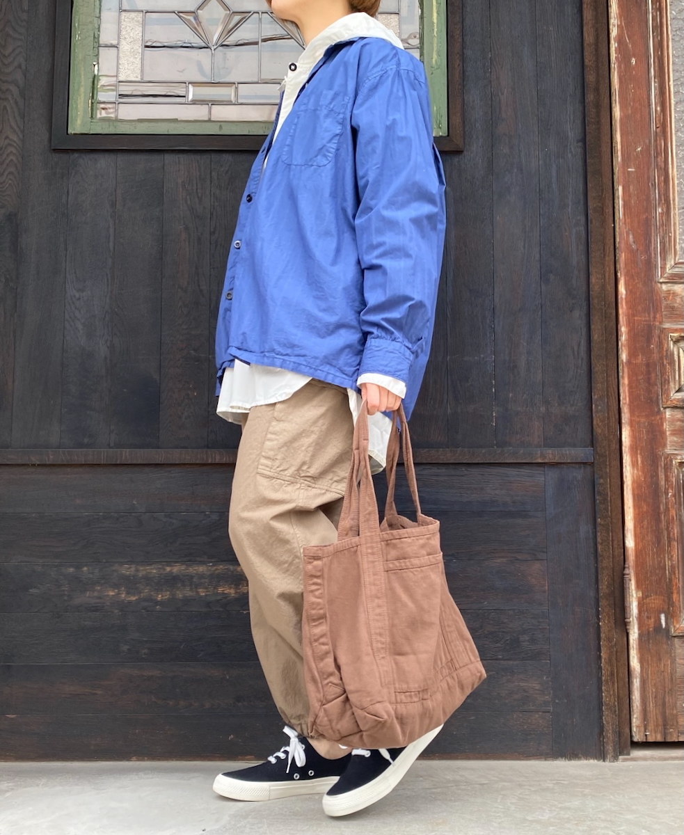 INHT2512STD(シャツ) COTTON STRIPE OVERDYE ONE-UP COLLAR SHIRT