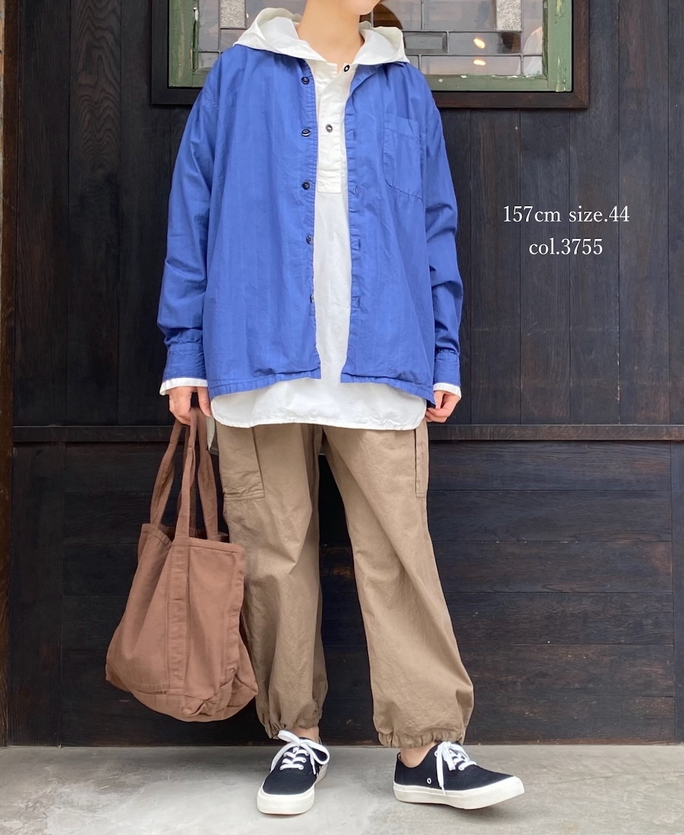 INHT2512STD(シャツ) COTTON STRIPE OVERDYE ONE-UP COLLAR SHIRT