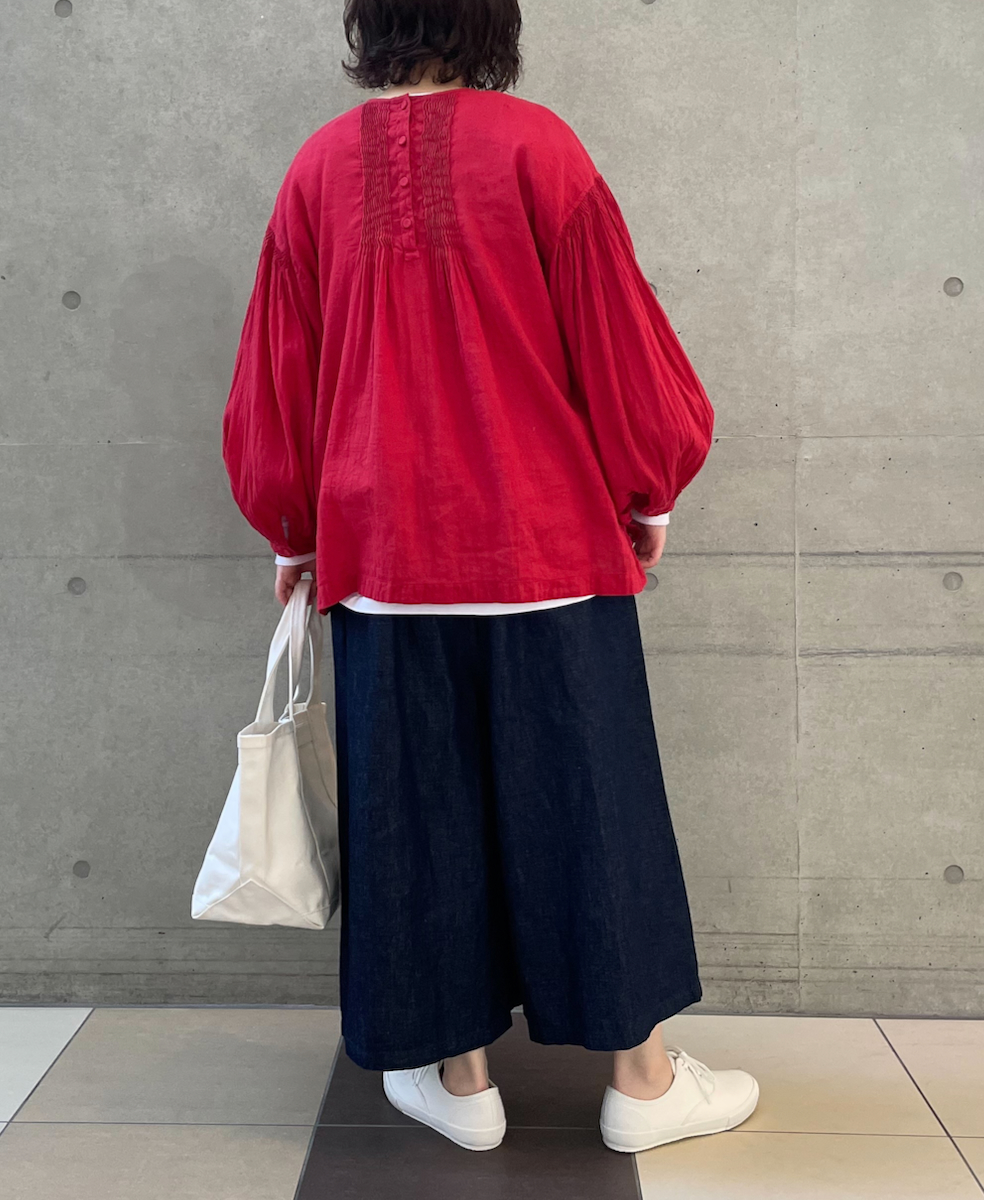GNMDS2062CL (パンツ) 5.1oz WASHED COTTON / LINEN DENIM WIDE EASY PANTS