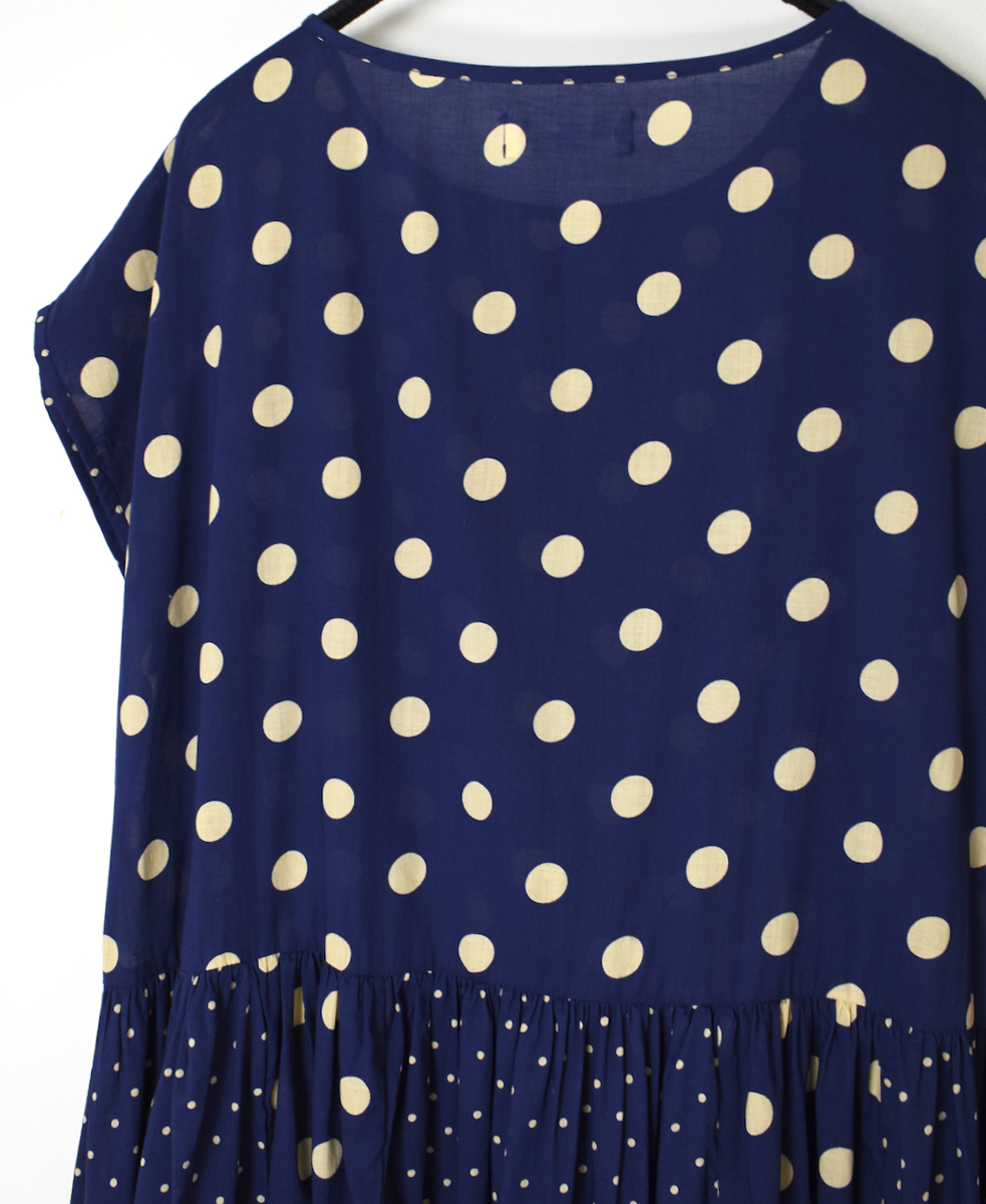 NSL25016(ワンピース) 80s COTTON VOILE DOT PRINT(PATCHWORK) BOAT NECK DRESS
