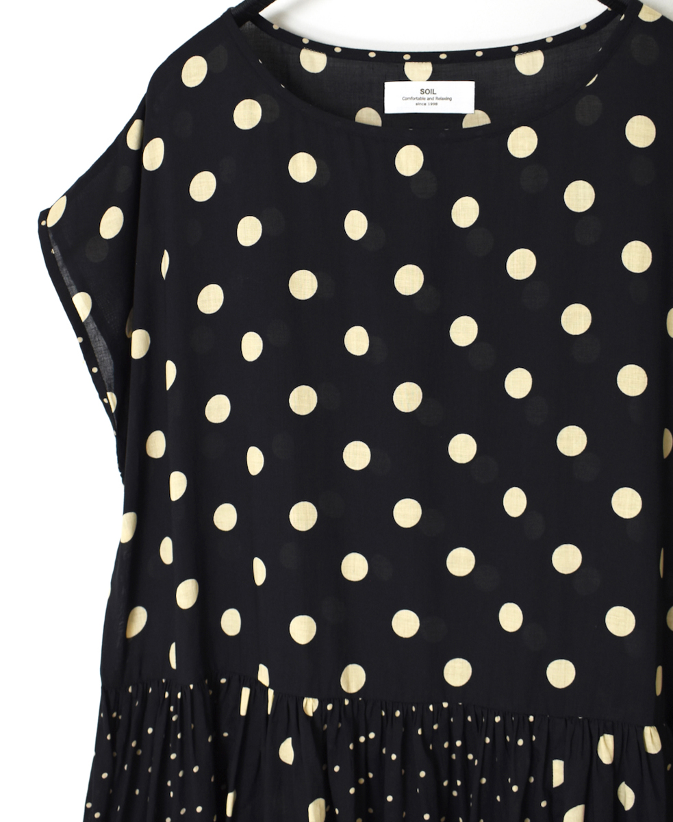 NSL25016(ワンピース) 80s COTTON VOILE DOT PRINT(PATCHWORK) BOAT NECK DRESS