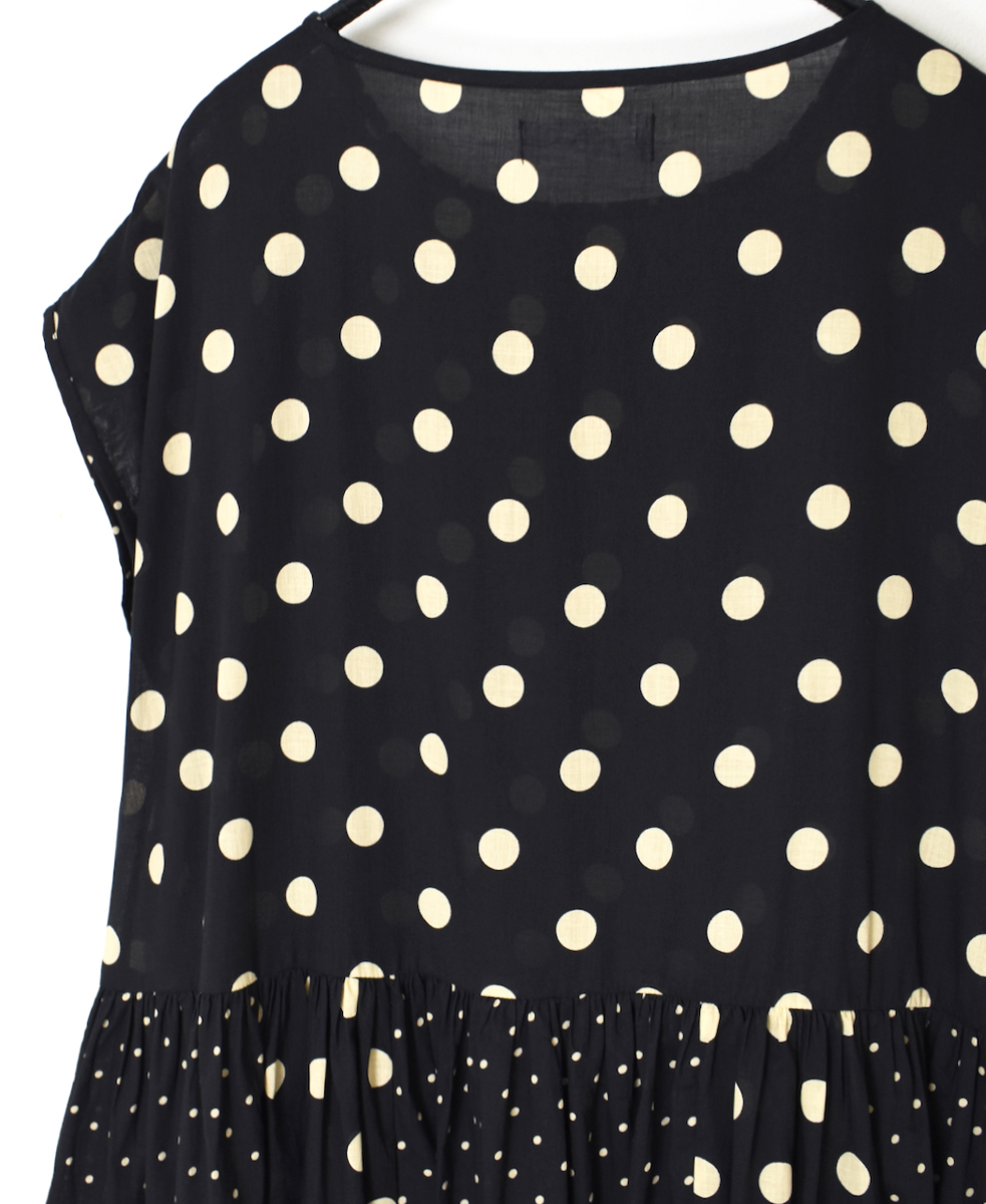 NSL25016(ワンピース) 80s COTTON VOILE DOT PRINT(PATCHWORK) BOAT NECK DRESS