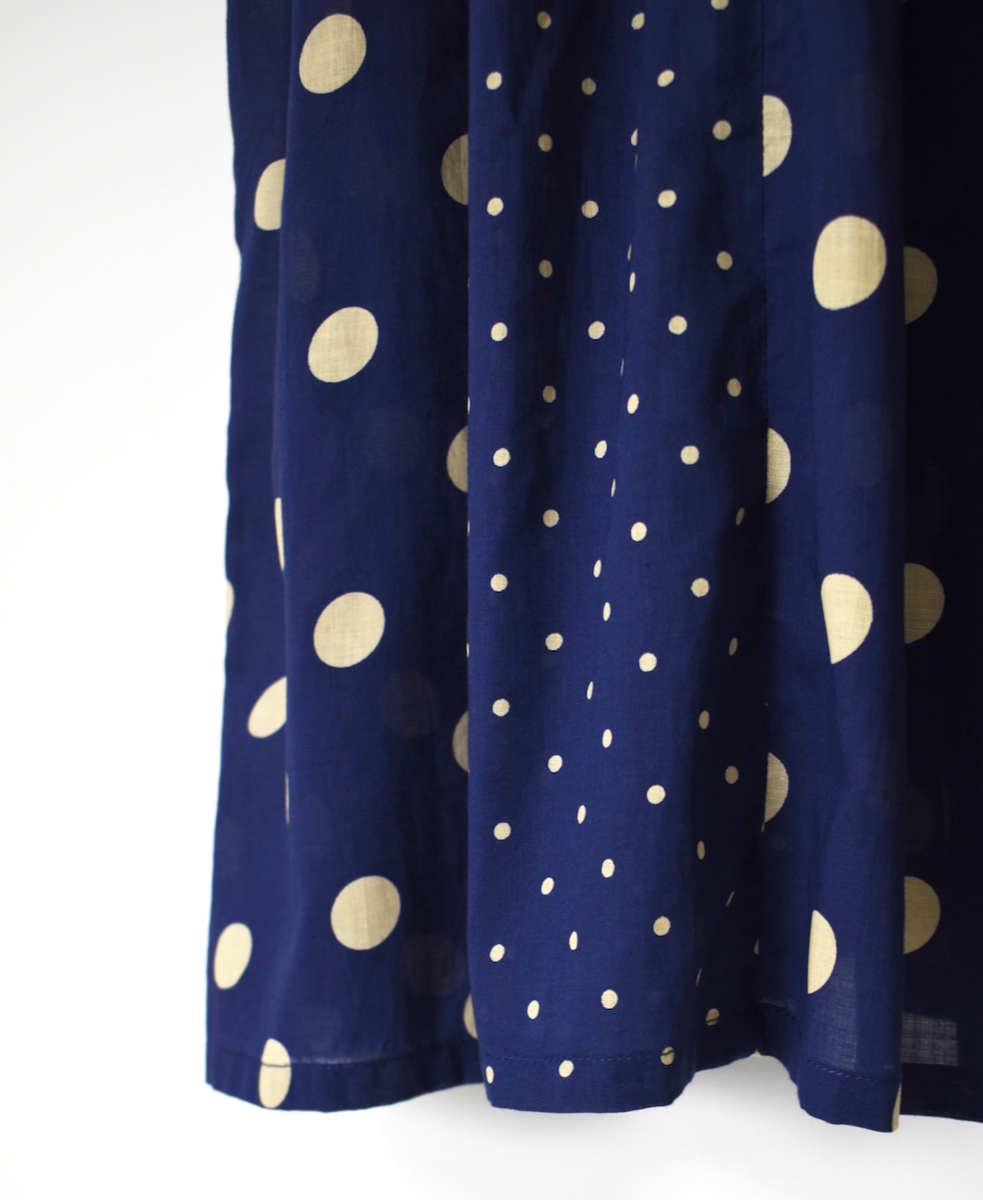 NSL25016(ワンピース) 80s COTTON VOILE DOT PRINT(PATCHWORK) BOAT NECK DRESS