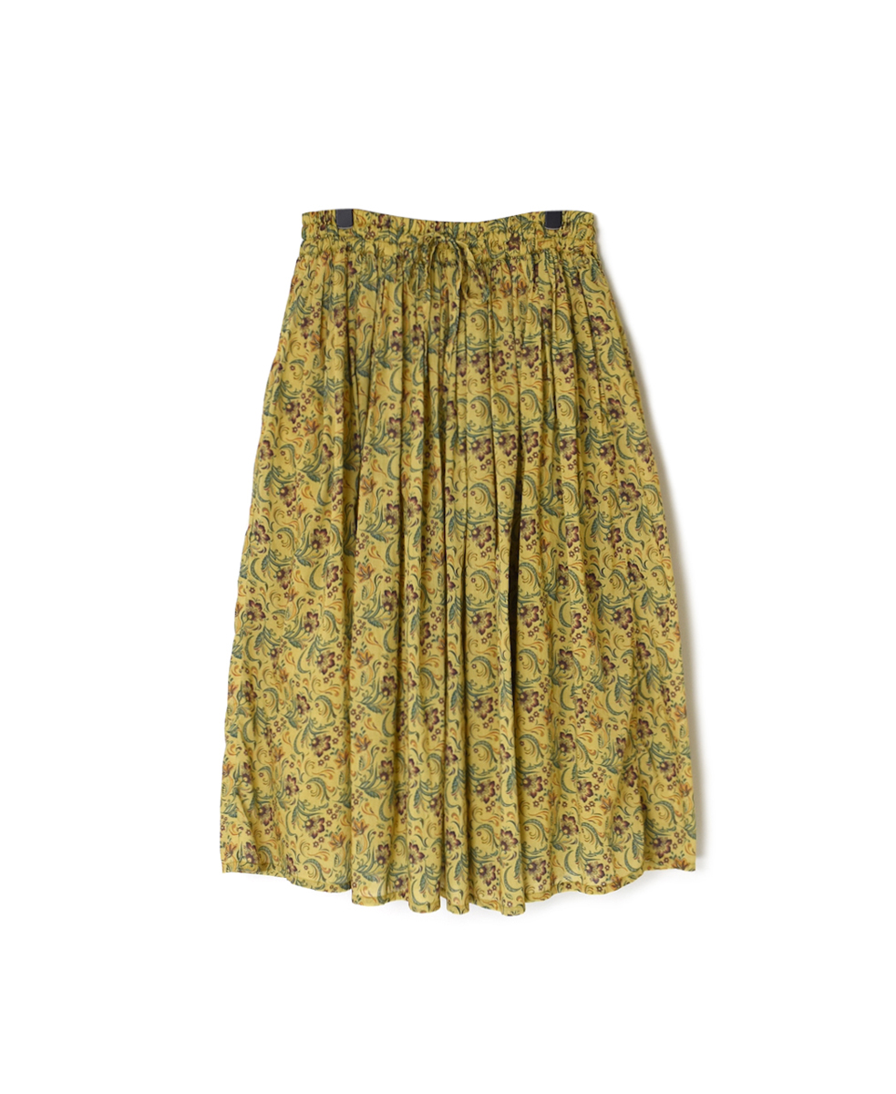 NSL25095(スカート) 80s VOILE PAISLEY FLOWER PRINT GATHERD SKIRT