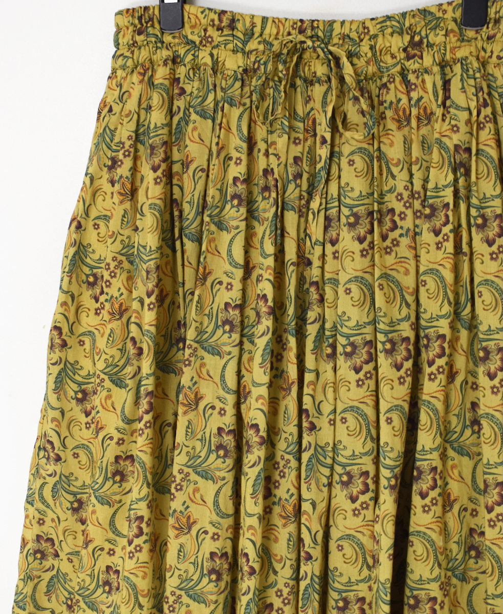 NSL25095(スカート) 80s VOILE PAISLEY FLOWER PRINT GATHERD SKIRT