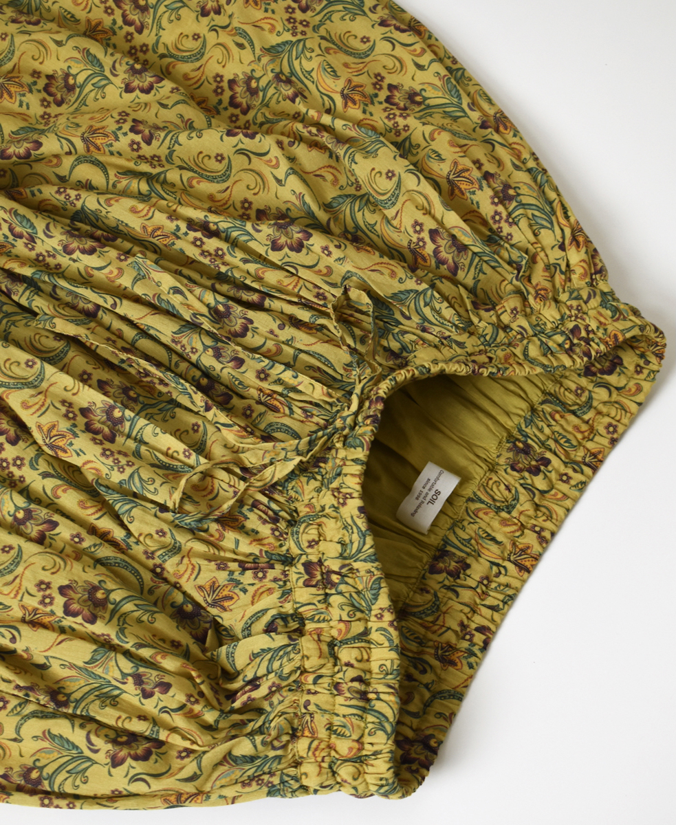 NSL25095(スカート) 80s VOILE PAISLEY FLOWER PRINT GATHERD SKIRT