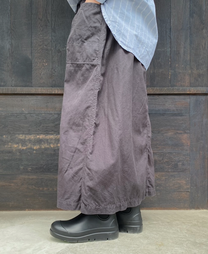 INHT2514CLD(スカート) COTTON LINEN OVERDYE EASY SKIRT