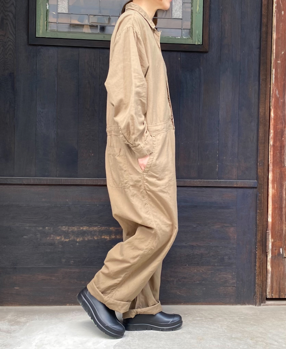 INHT2511CLD(シャツ) COTTON LINEN PLAIN OVERDYE ONE-UP COLLAR OVERALLS