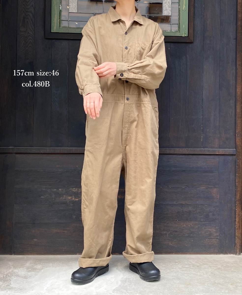 INHT2511CLD(シャツ) COTTON LINEN PLAIN OVERDYE ONE-UP COLLAR OVERALLS
