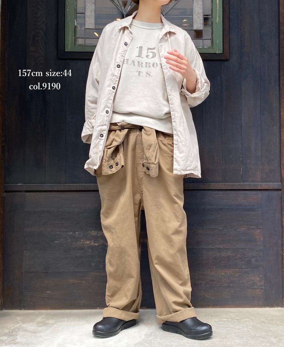 INHT2512CLD(シャツ) COTTON LINEN PLAIN OVERDYE ONE-UP COLLAR SHIRT