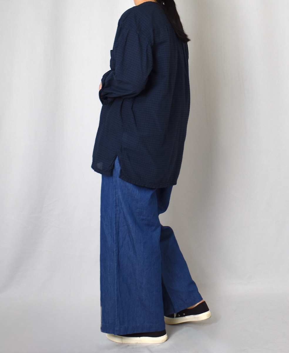 IMDSH2511CCD(シャツ) HANDWOVEN COTTON STRIPE(OVERDYE) MDS PULLOVER SHIRT