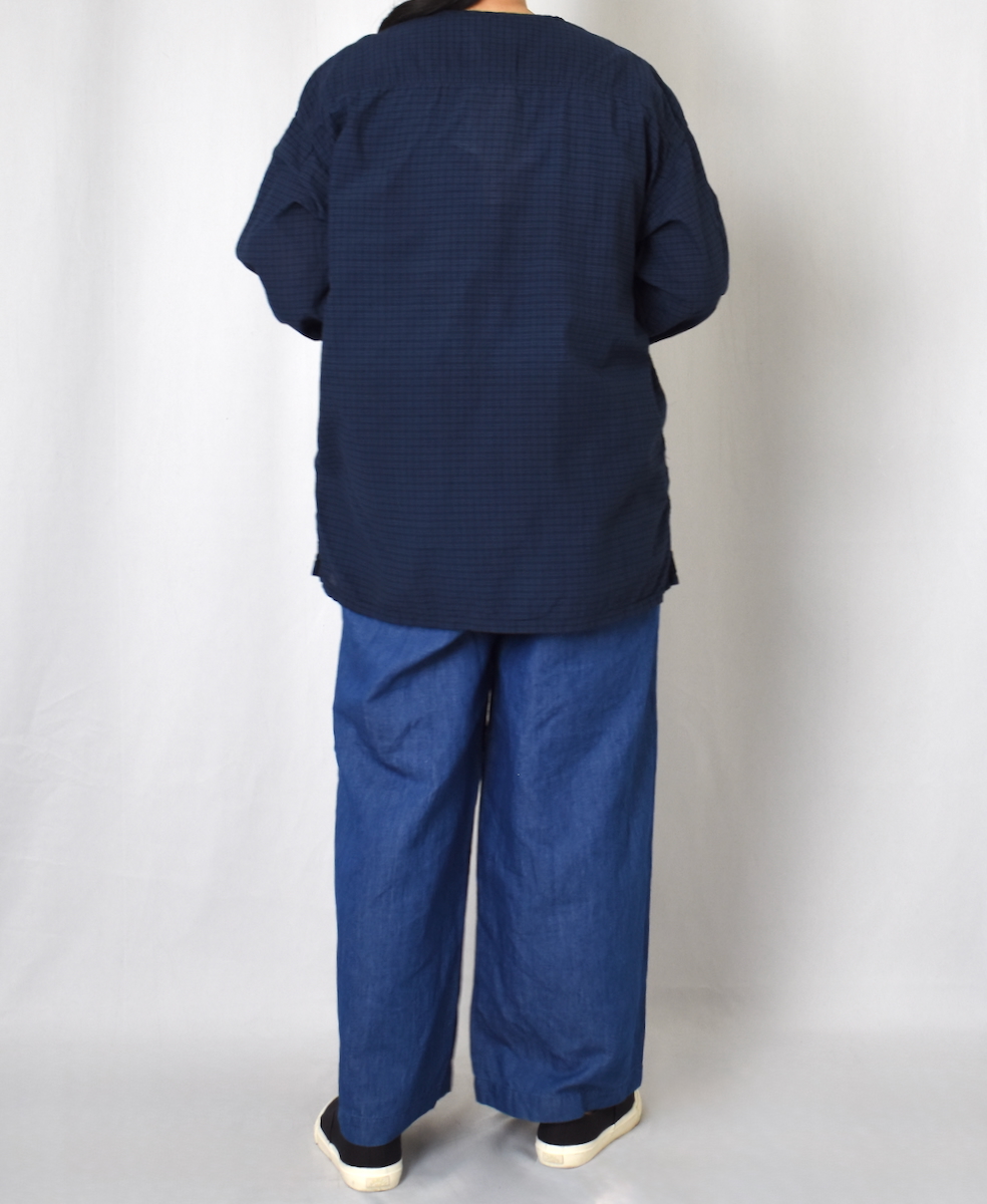IMDSH2511CCD(シャツ) HANDWOVEN COTTON STRIPE(OVERDYE) MDS PULLOVER SHIRT