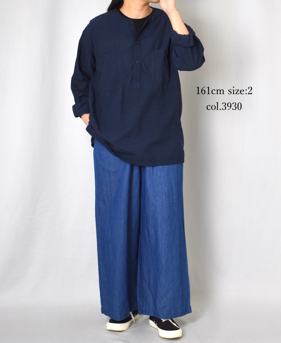IMDSH2511CCD(シャツ) HANDWOVEN COTTON STRIPE(OVERDYE) MDS PULLOVER SHIRT