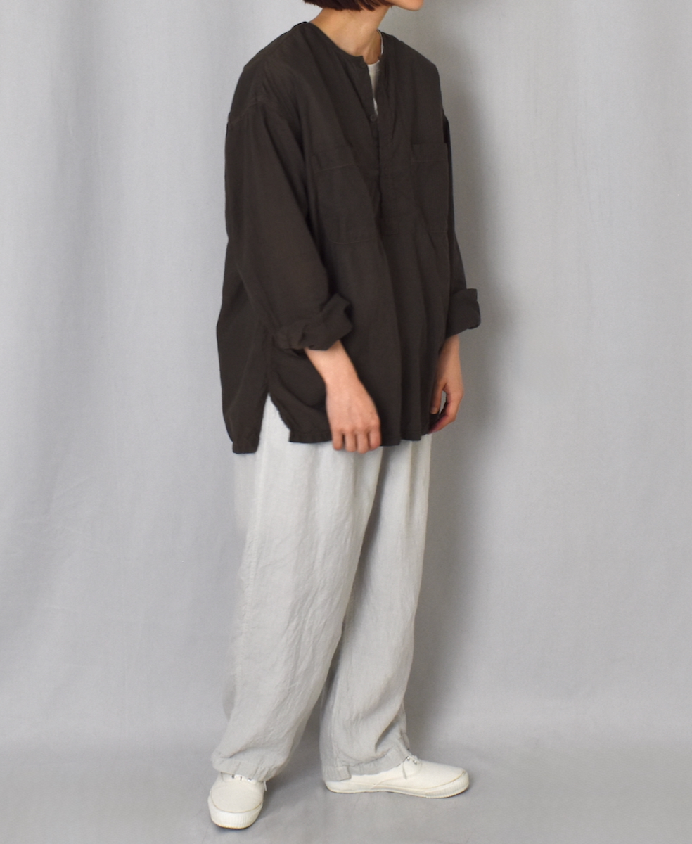 IMDSH2511CSD(シャツ) HANDWOVEN COTTON STRIPE(OVERDYE)  MDS PULLOVER SHIRT