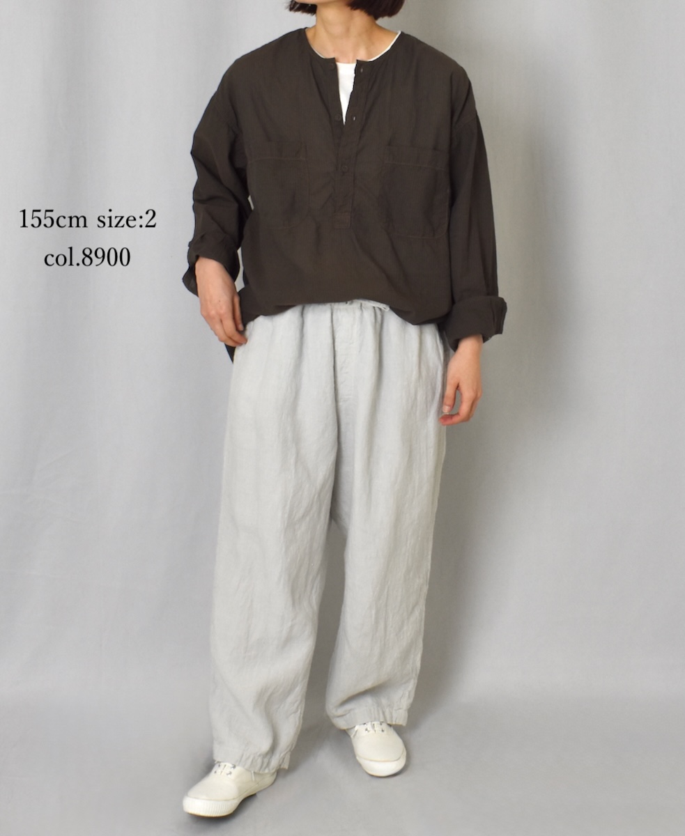 IMDSH2511CSD(シャツ) HANDWOVEN COTTON STRIPE(OVERDYE)  MDS PULLOVER SHIRT
