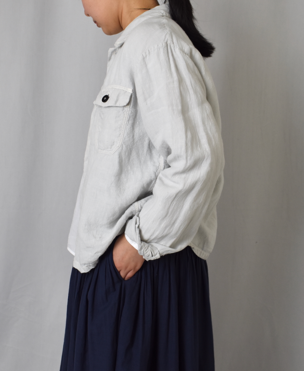 IMDSH2531LPD(ジャケット) 60s LINEN PLAIN(OVERDYE) WORK JACKET