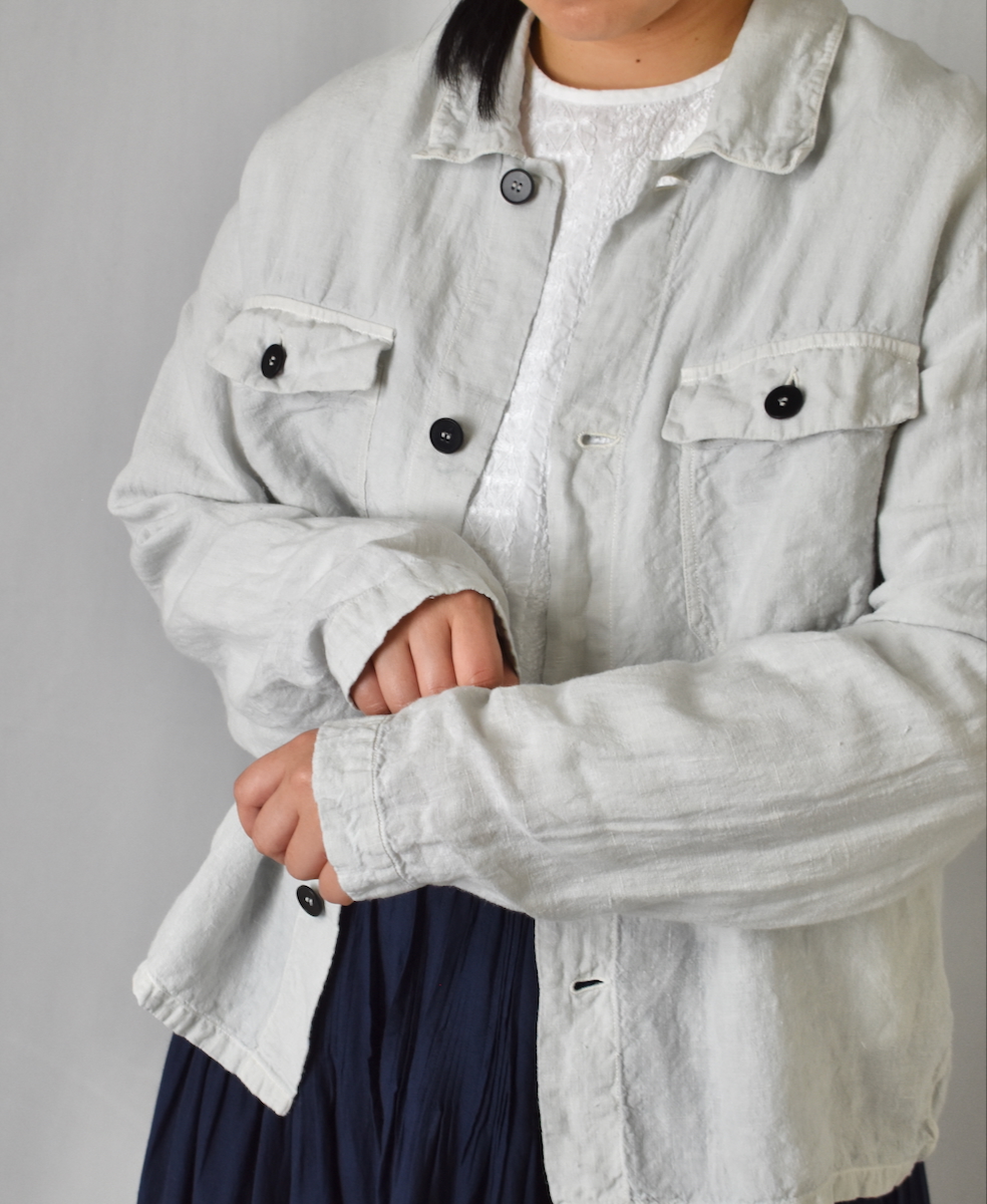 IMDSH2531LPD(ジャケット) 60s LINEN PLAIN(OVERDYE) WORK JACKET