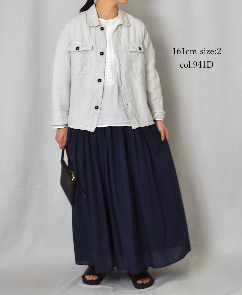 IMDSH2531LPD(ジャケット) 60s LINEN PLAIN(OVERDYE) WORK JACKET