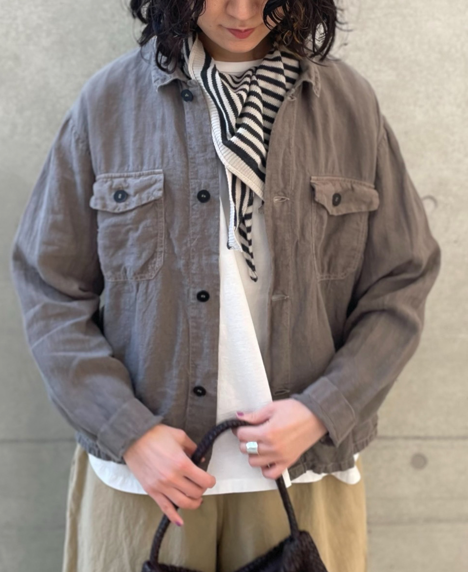 CLNAM2402S(スカーフ) COTTON STRIPE TRIANGLE SCARF