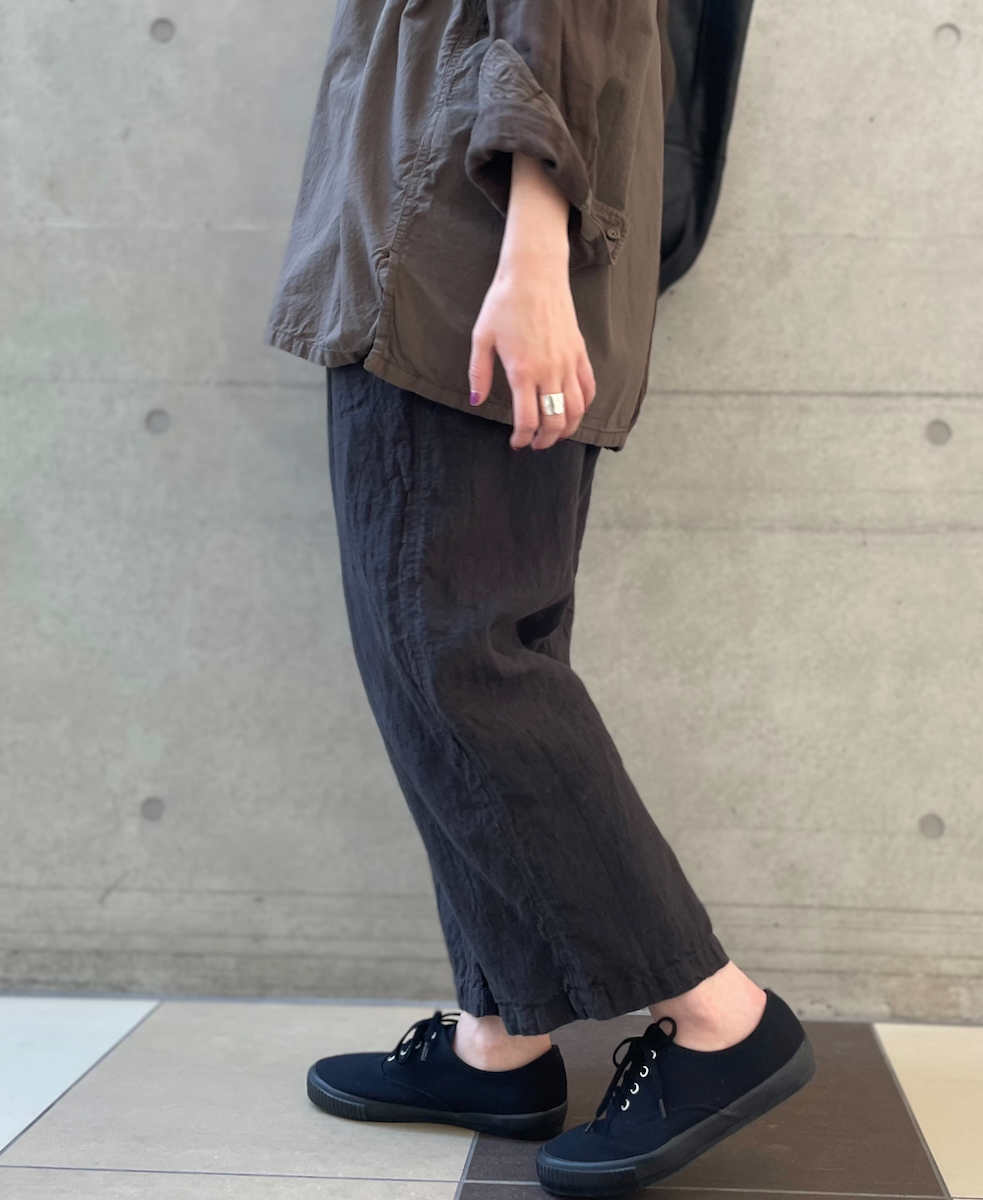 IMDSH2101LPD (パンツ) 60s LINEN PLAIN (OVERDYE) EASY CROPPED PANTS