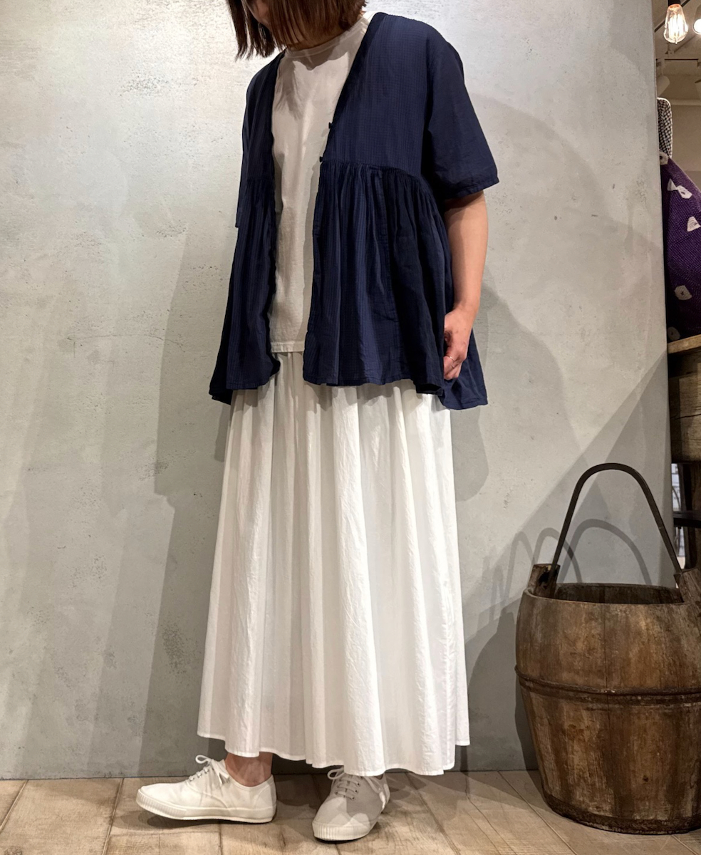 NMDS25205(キュロット) 60s ORGANIC CAMBRIC GATHERED CULOTTES