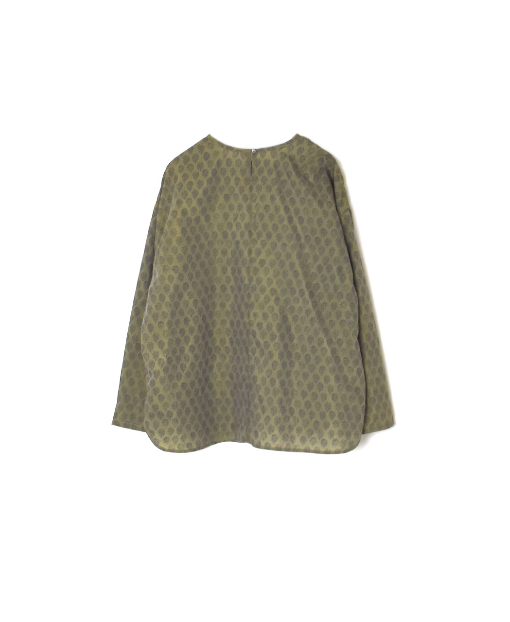 INMDS25112(プルオーバー) COTTON SILK HAND SCREEN LEAF PRINT BACK OPENING CREW-NECK PULLOVER